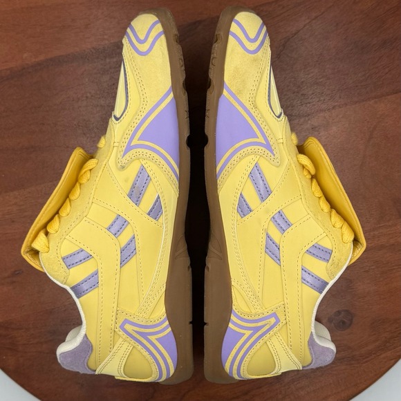 Steve Madden Optimus Lace Up Sneaker Yellow Purple Soccer OPTI07S1 Retro Women 8 - Picture 8 of 12